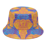 Yellow Mandala Elephant Pattern Print Bucket Hat