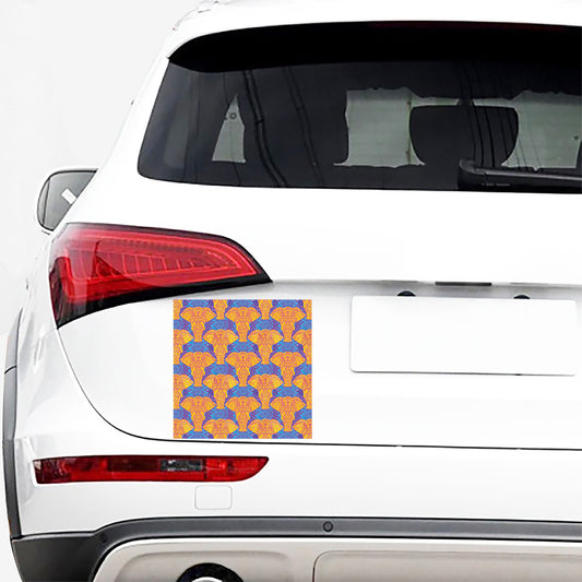 Yellow Mandala Elephant Pattern Print Car Sticker