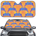 Yellow Mandala Elephant Pattern Print Car Windshield Sun Shade