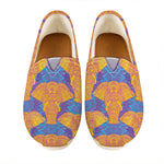 Yellow Mandala Elephant Pattern Print Casual Shoes