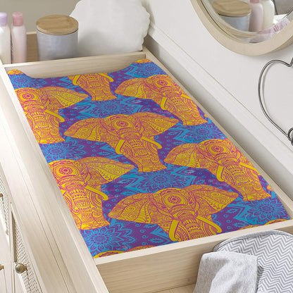 Yellow Mandala Elephant Pattern Print Changing Pad Cover