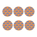Yellow Mandala Elephant Pattern Print Coaster Set