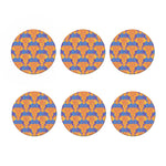 Yellow Mandala Elephant Pattern Print Coaster Set