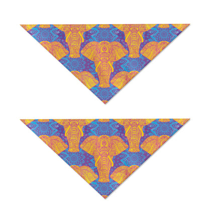 Yellow Mandala Elephant Pattern Print Dog Bandana