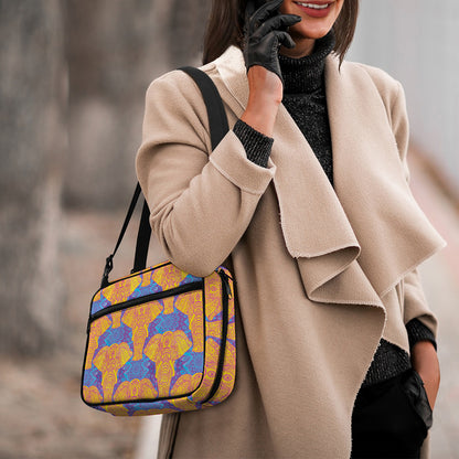 Yellow Mandala Elephant Pattern Print Double Strap Bible Bag