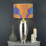 Yellow Mandala Elephant Pattern Print Drum Lamp Shade