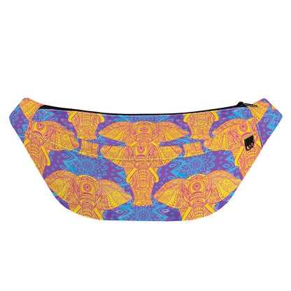 Yellow Mandala Elephant Pattern Print Fanny Pack