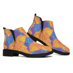 Yellow Mandala Elephant Pattern Print Flat Ankle Boots