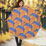 Yellow Mandala Elephant Pattern Print Foldable Umbrella