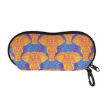 Yellow Mandala Elephant Pattern Print Glasses Case