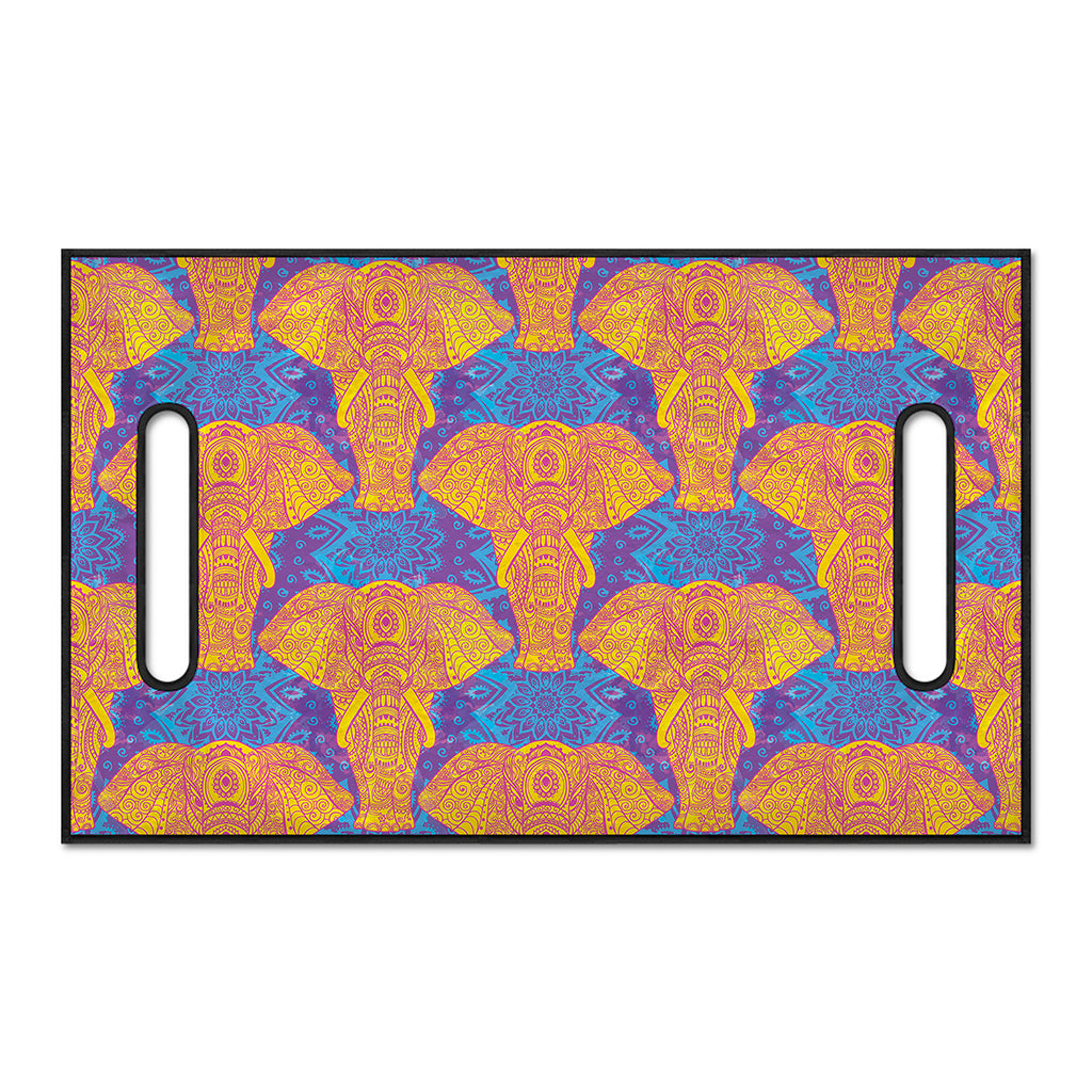 Yellow Mandala Elephant Pattern Print Golf Cart Seat Cover