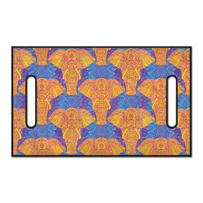 Yellow Mandala Elephant Pattern Print Golf Cart Seat Cover