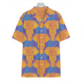 Yellow Mandala Elephant Pattern Print Hawaiian Shirt