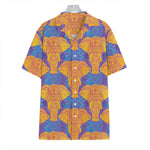 Yellow Mandala Elephant Pattern Print Hawaiian Shirt