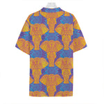 Yellow Mandala Elephant Pattern Print Hawaiian Shirt
