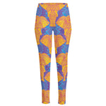 Yellow Mandala Elephant Pattern Print High-Waisted Pocket Leggings