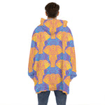 Yellow Mandala Elephant Pattern Print Hoodie Blanket