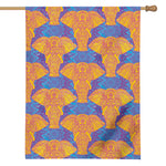 Yellow Mandala Elephant Pattern Print House Flag