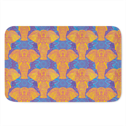 Yellow Mandala Elephant Pattern Print Indoor Door Mat