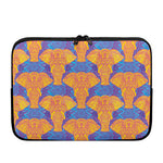 Yellow Mandala Elephant Pattern Print Laptop Sleeve