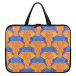 Yellow Mandala Elephant Pattern Print Laptop Sleeve With Handle