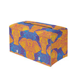 Yellow Mandala Elephant Pattern Print Leather Tissue Box Cover