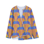 Yellow Mandala Elephant Pattern Print Long Sleeve Short Coat