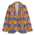 Yellow Mandala Elephant Pattern Print Men's Blazer