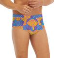 Yellow Mandala Elephant Pattern Print Men's Briefs