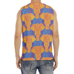 Yellow Mandala Elephant Pattern Print Men's Fitness Tank Top