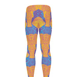 Yellow Mandala Elephant Pattern Print Men's leggings