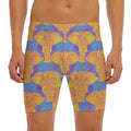Yellow Mandala Elephant Pattern Print Men's Long Boxer Briefs