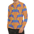Yellow Mandala Elephant Pattern Print Men's Long Sleeve Rash Guard