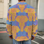 Yellow Mandala Elephant Pattern Print Men's Shirt Jacket