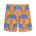 Yellow Mandala Elephant Pattern Print Men's Athletic Shorts