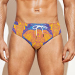 Yellow Mandala Elephant Pattern Print Men's Swim Briefs