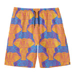 Yellow Mandala Elephant Pattern Print Men's Swim Trunks
