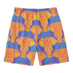 Yellow Mandala Elephant Pattern Print Men's Swim Trunks