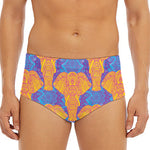 Yellow Mandala Elephant Pattern Print Men's Triangle Swim Briefs