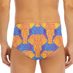 Yellow Mandala Elephant Pattern Print Men's Triangle Swim Briefs