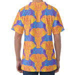 Yellow Mandala Elephant Pattern Print Men's Velvet T-Shirt