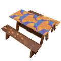Yellow Mandala Elephant Pattern Print Picnic Table Cover