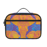 Yellow Mandala Elephant Pattern Print Portable Lunch Bag