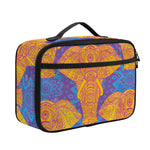 Yellow Mandala Elephant Pattern Print Portable Lunch Bag