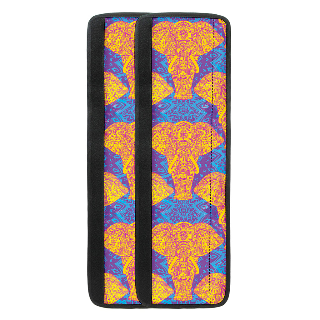 Yellow Mandala Elephant Pattern Print Refrigerator Handle Covers
