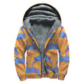 Yellow Mandala Elephant Pattern Print Sherpa Lined Zip Up Hoodie
