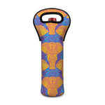 Yellow Mandala Elephant Pattern Print Single Neoprene Wine Tote