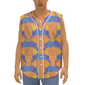 Yellow Mandala Elephant Pattern Print Sleeveless Baseball Jersey