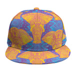 Yellow Mandala Elephant Pattern Print Snapback Cap