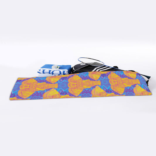 Yellow Mandala Elephant Pattern Print Sports Towel